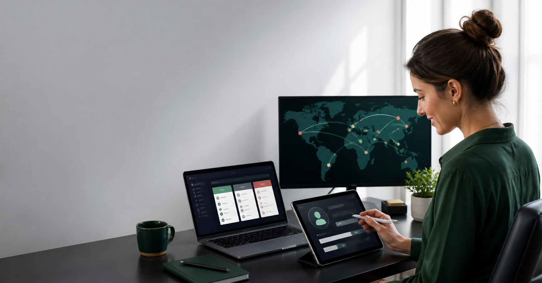 Founder preparing branded AI API customer access from a reseller workspace
